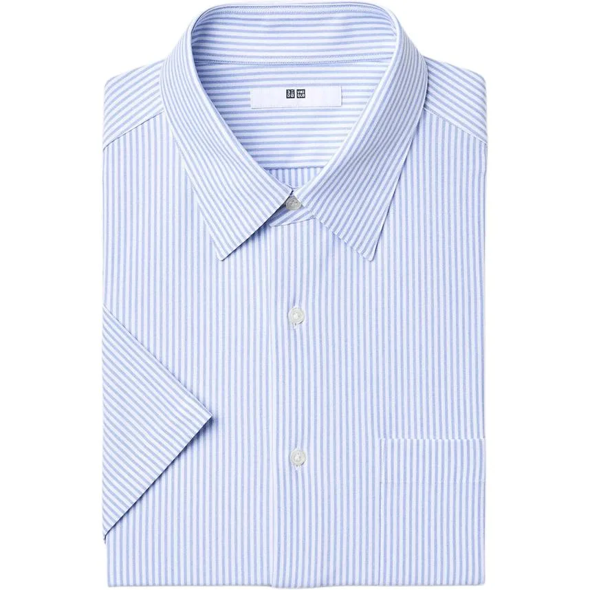 UNIQLO SS26 Рубашка мужская Lake Blue с лацканом Moderate Others