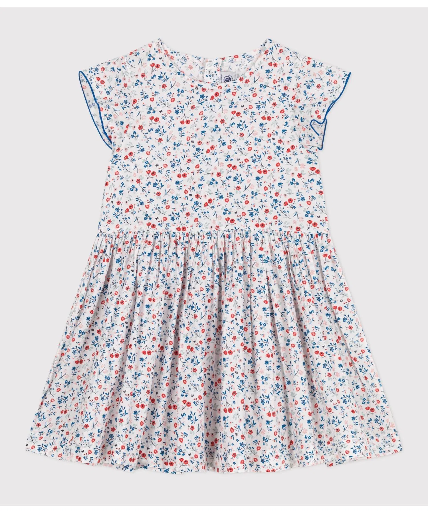 Детское платье с цветочным принтом PETIT BATEAU белое