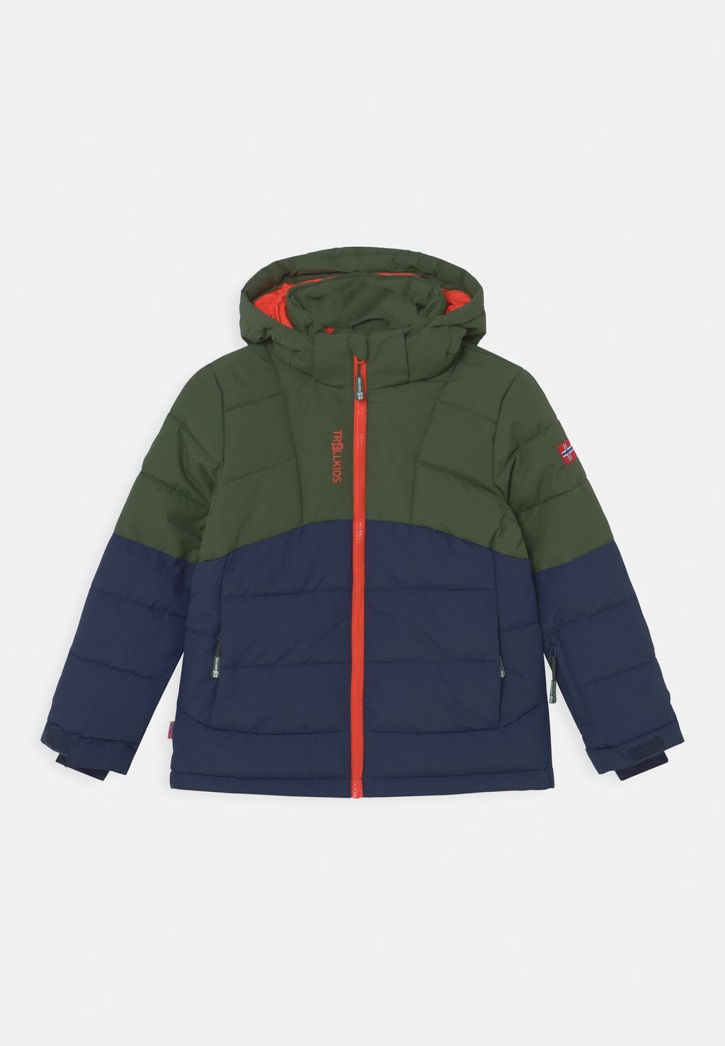 

Куртка зимняя Kids Gryllefjord Unisex TrollKids, цвет forest green/navy/flame orange