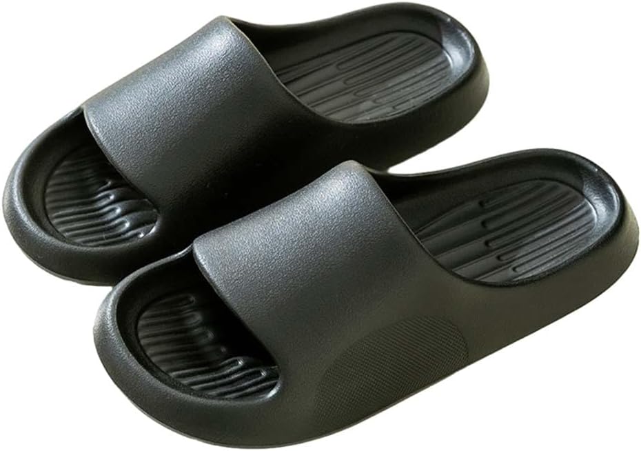 

Домашние шлепанцы ANEIDA, нескользящие толстые мягкие шлепанцы-платформа для женщин и мужчин, унисекс, массажные тапочки для душа и ванной комнаты, для взрослых, пары, для дома и улицы, черный