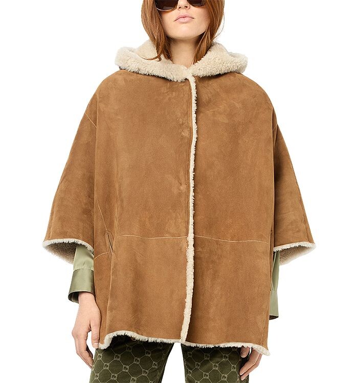 

Gerard Darel Loriane Дубленка с капюшоном, коричневый/бежевый