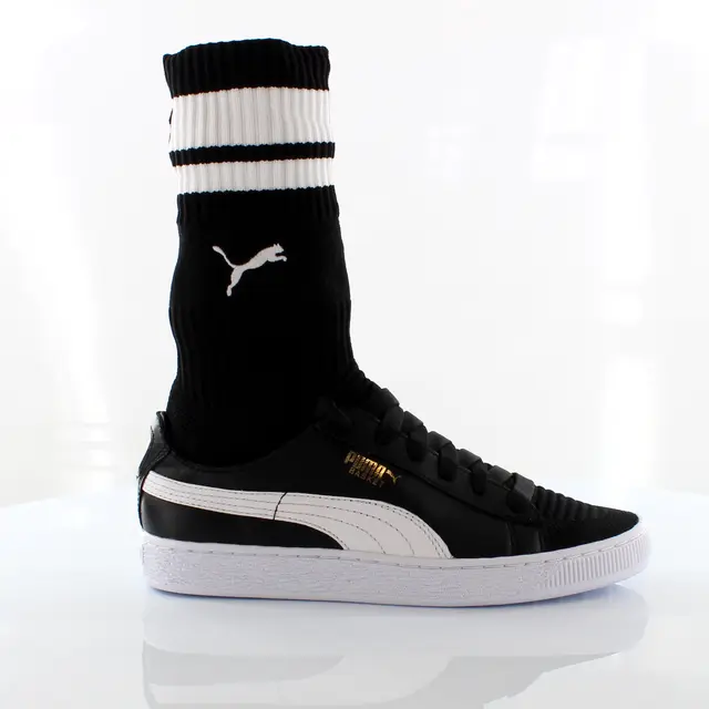 Черные синтетические женские кроссовки Basket Sock evoknit 365832 03 Puma, черный