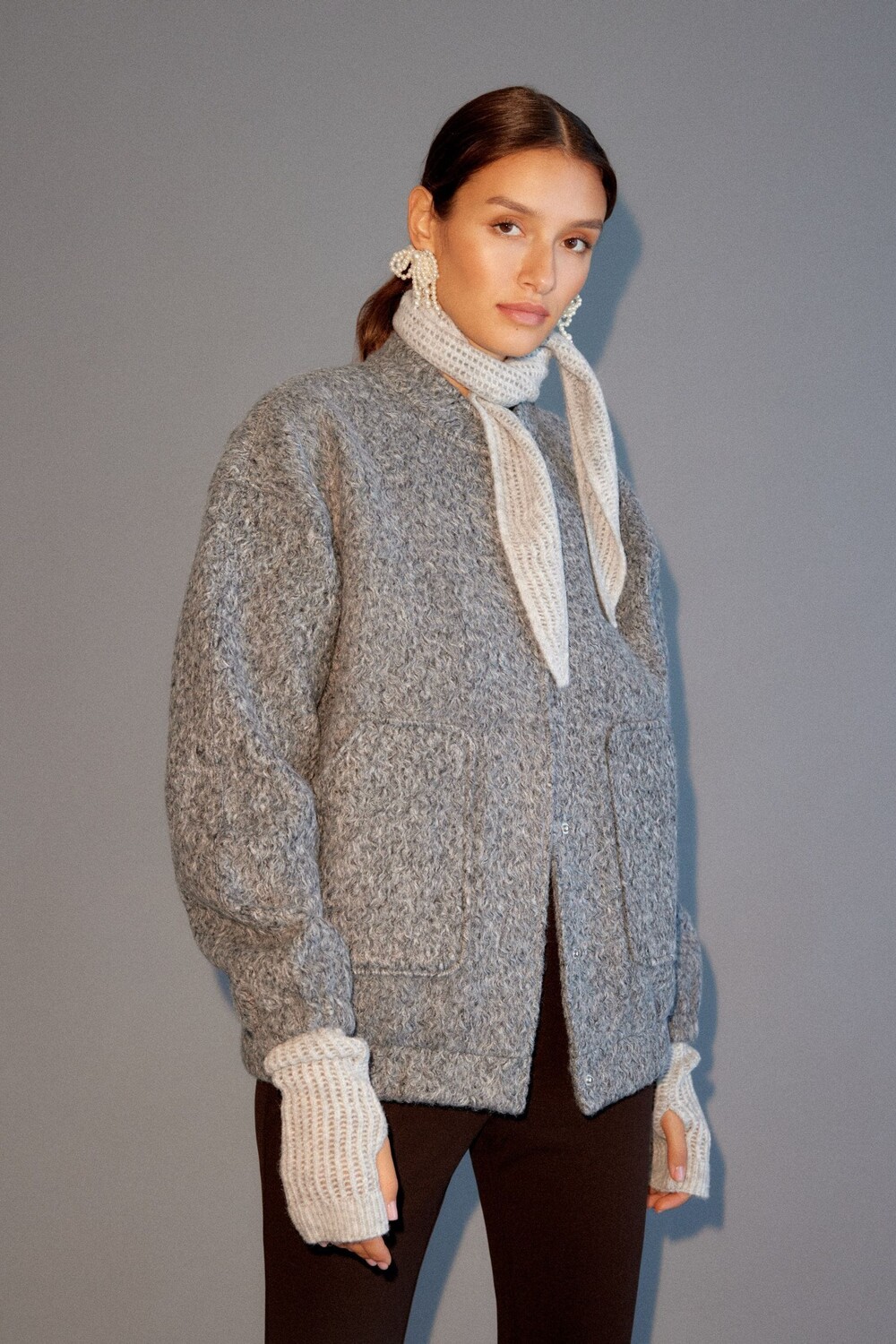 

Фактурная куртка бомбер Vero Moda, серый