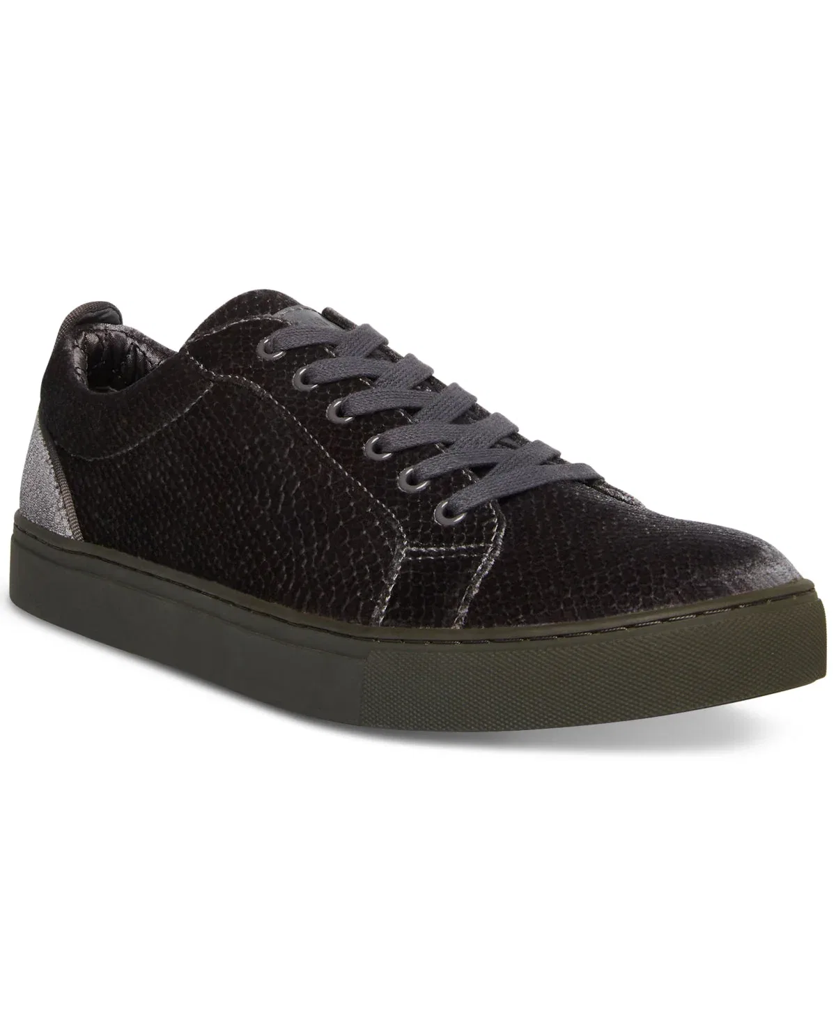 Мужские низкие кеды Steve Madden Yali Velvet, Gray /Velvet