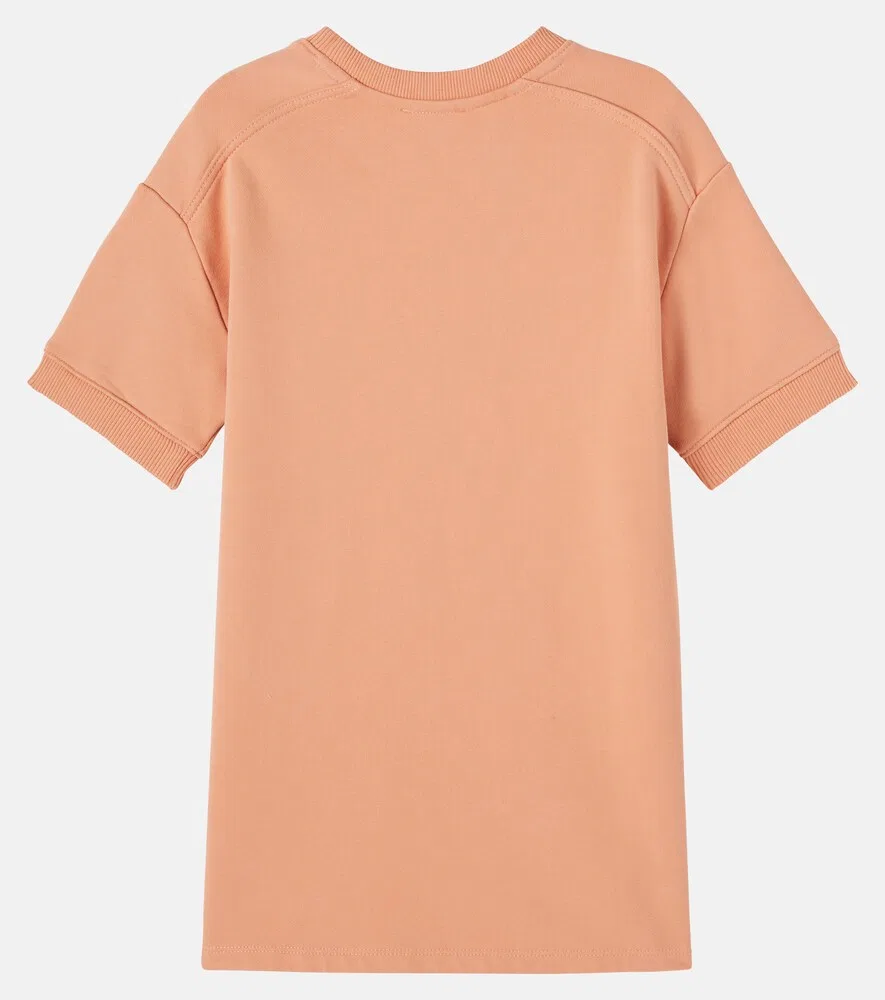 Платье-толстовка из хлопка с логотипом Chloé Kids, оранжевый — фото 2