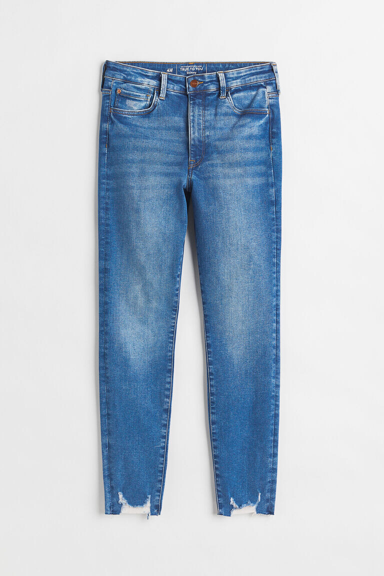 

Высокие джинсы скинни true to you H&M, синий