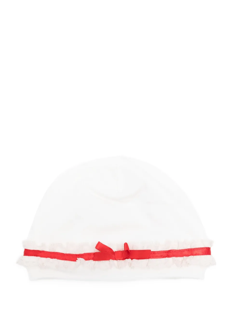 

Шапка-бини с ленточной отделкой Monnalisa, белый