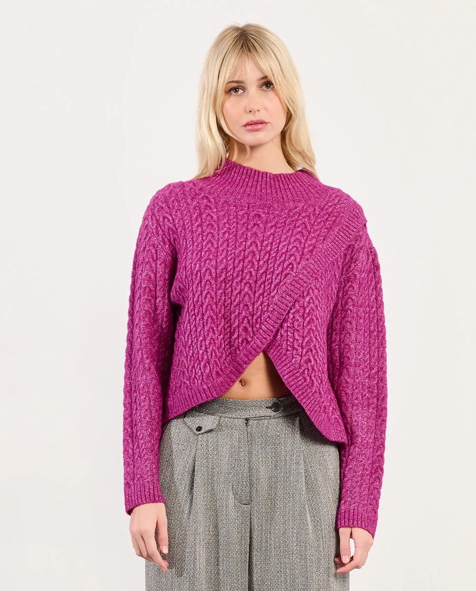 

Женский джемпер с асимметричным длинным рукавом Lili Sidonio, фуксия
