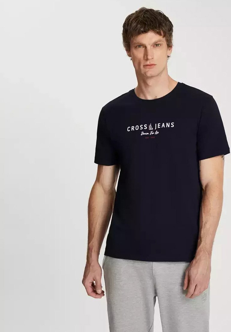 

Футболка с принтом Cross Jeans, темно-синий