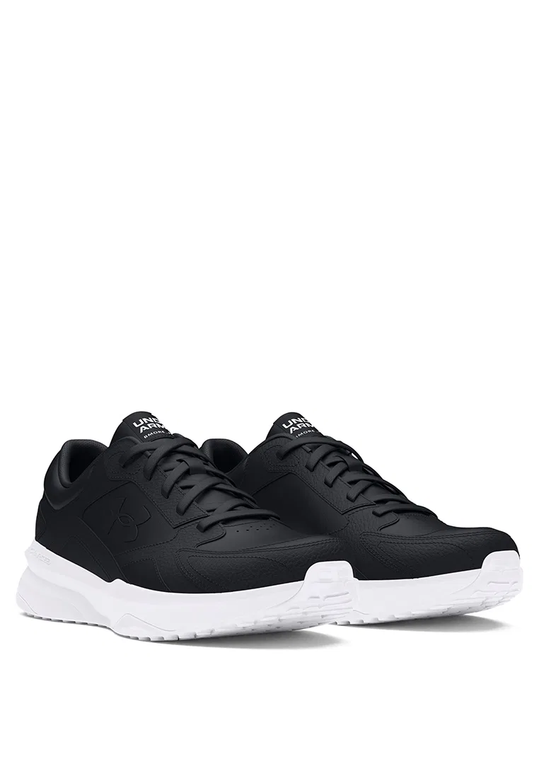 Кроссовки мужские тренировочные, кожаные, Edge Leather Under Armour, белый/черный — фото 2
