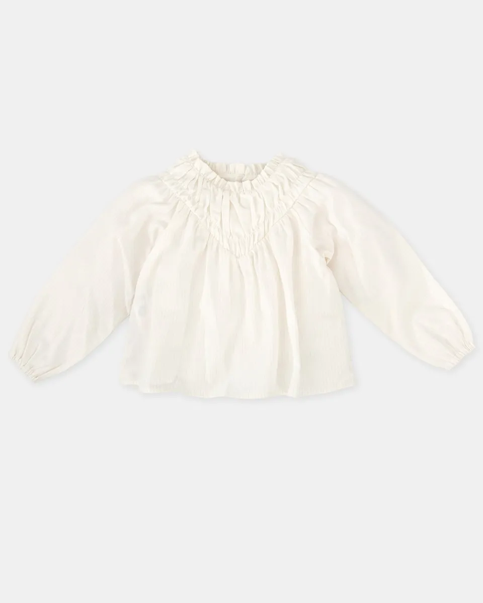 

Белая детская блузка с металлической нитью Tutto Piccolo, белый