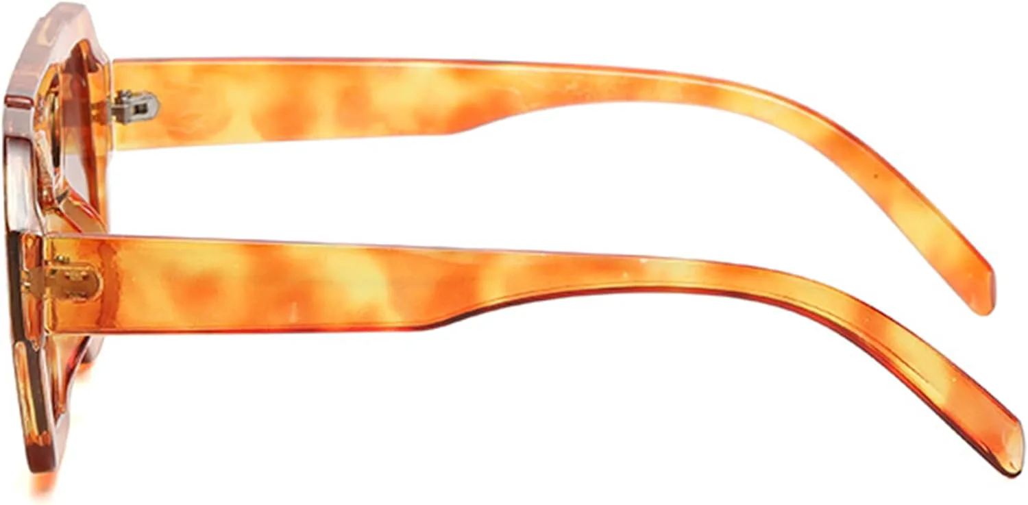 

Солнцезащитные очки Bullabulling Retro с двойным лучом для женщин и мужчин, модные прямоугольные солнцезащитные очки для женщин и мужчин, Orange Demi/Brown