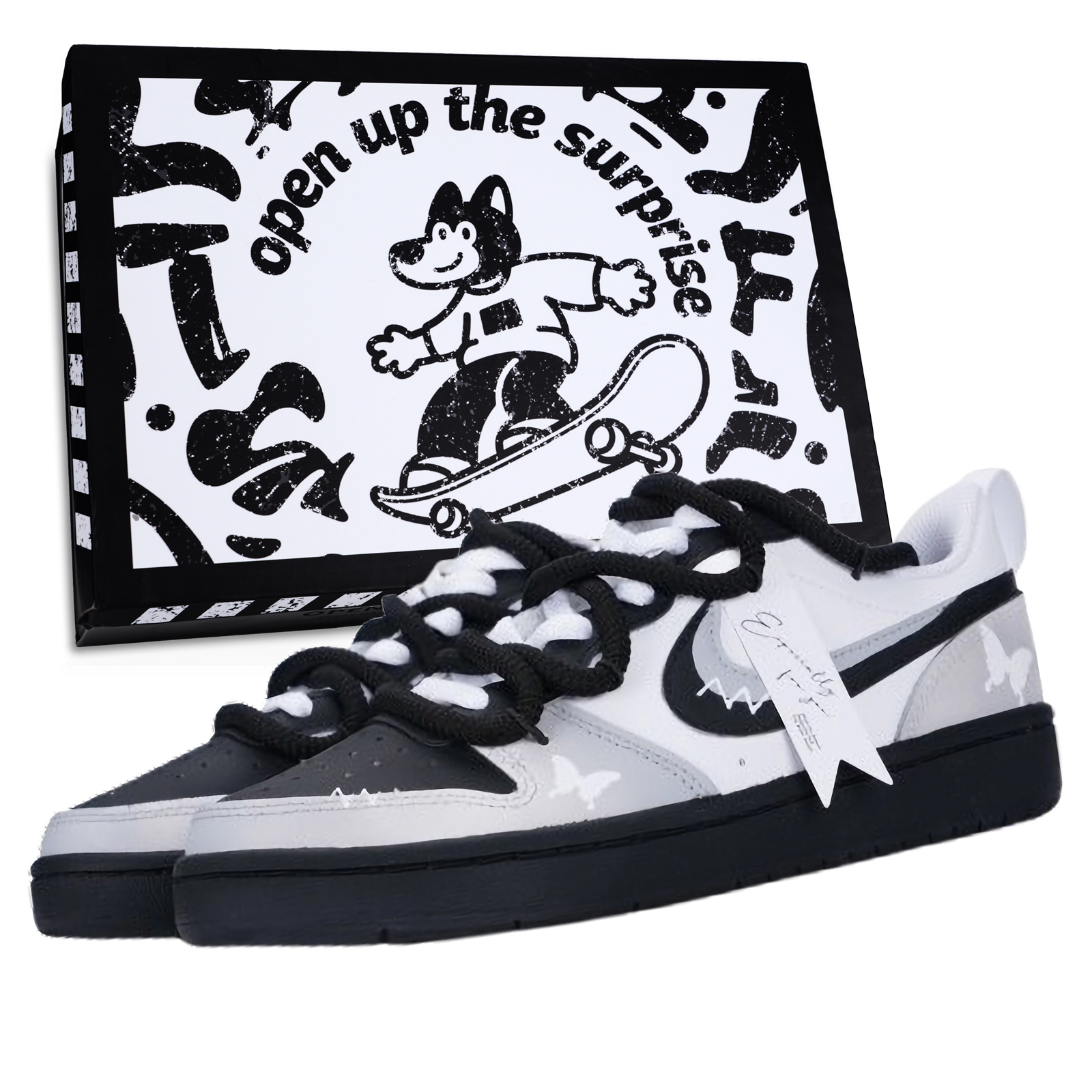 

Nike Детские кроссовки для скейтбординга Court Borough с нескользящей подошвой, износостойкие, черные, для подростков