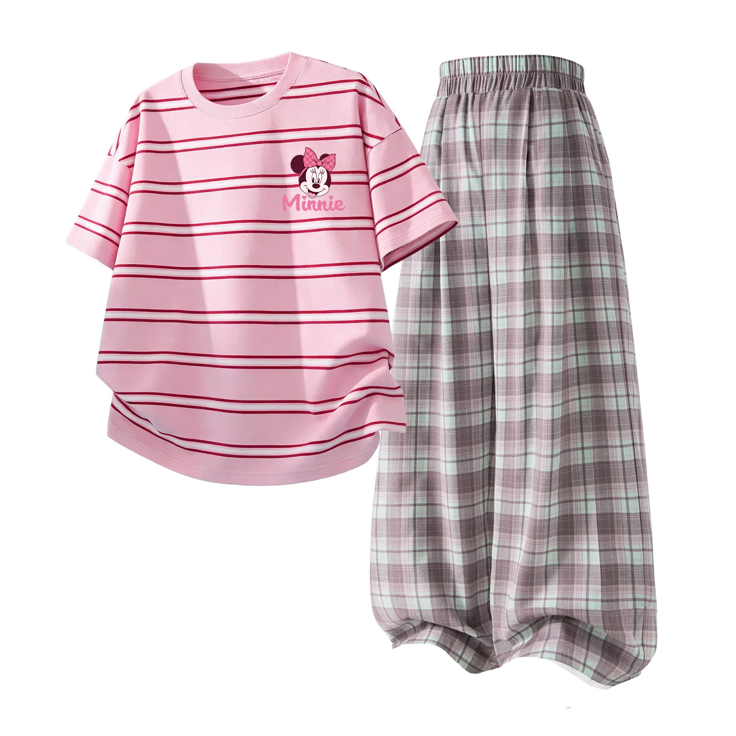 Детский спортивный комплект Casual Sportswear из 2 предметов Disney, Di Fa Jiao K Pink Brown+Solid Pink