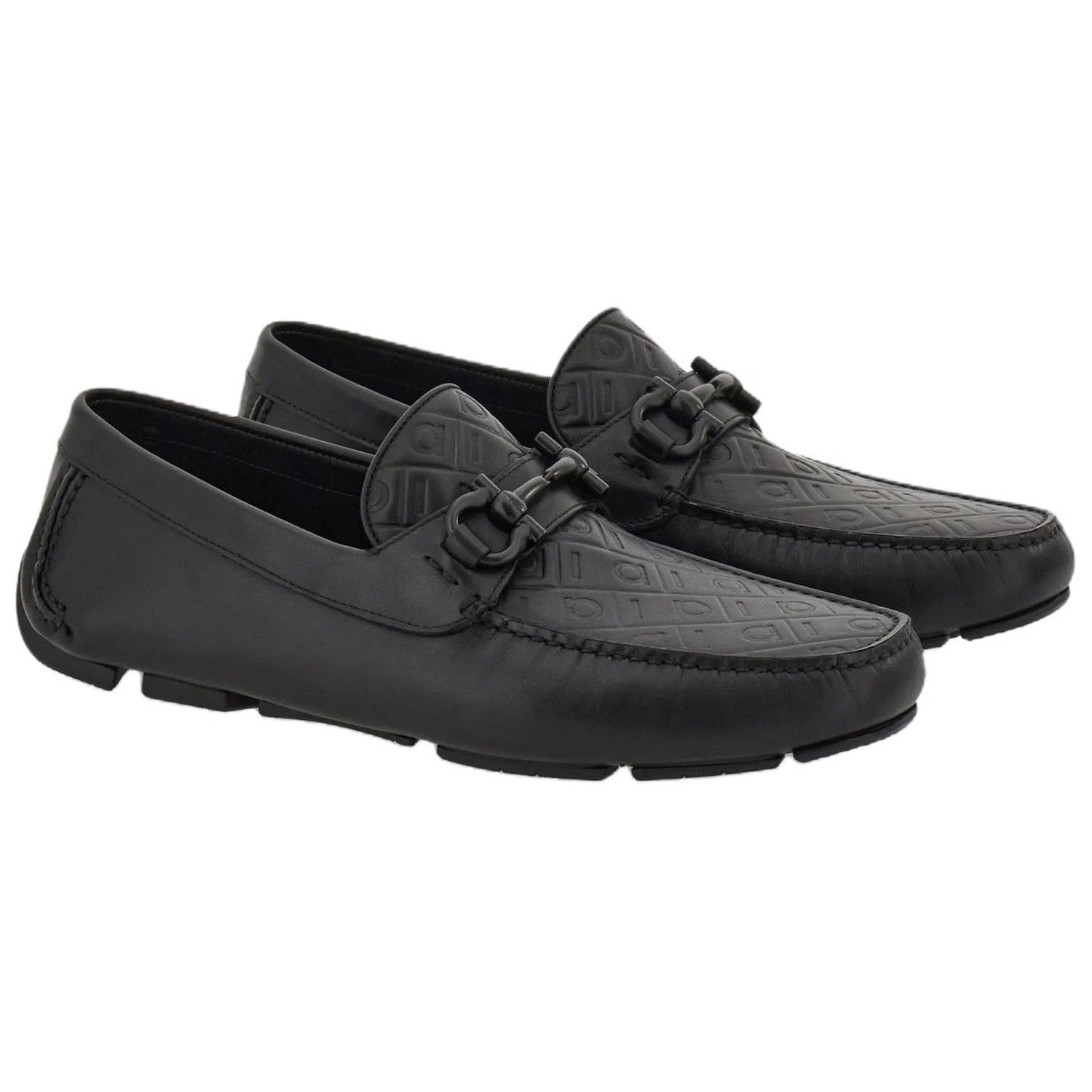 FERRAGAMO Gancini Casual Shoes Men's Black — фото 4