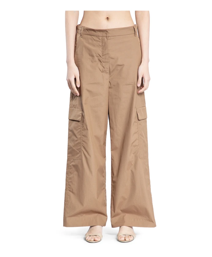 

Брюки-Карго с расклешенными штанинами из парусины. Max Mara, коричневый