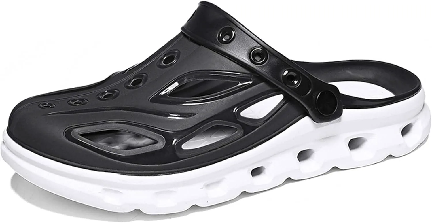 

Летние мужские пляжные тапочки-желе, прохладные, с перфорацией, мягкие, легкие, удобные, дышащие, из ЭВА, модные, повседневные UANGLI, черный