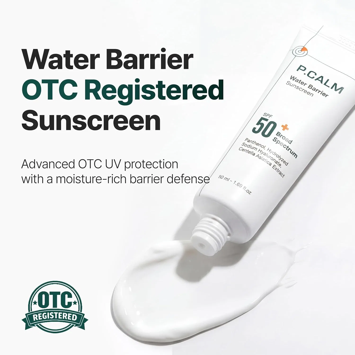 Солнцезащитный крем для лица с пантенолом P.CALM Water Barrier Sunscreen SPF50+ PA++++ 50 мл — фото 2