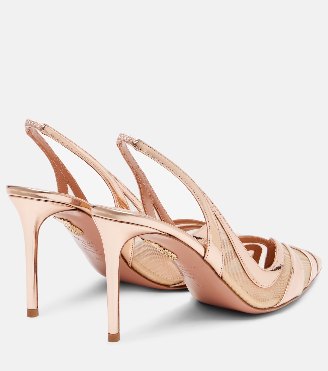 Lune 85 лодочки на ремешке Aquazzura, Rose Gold — фото 2