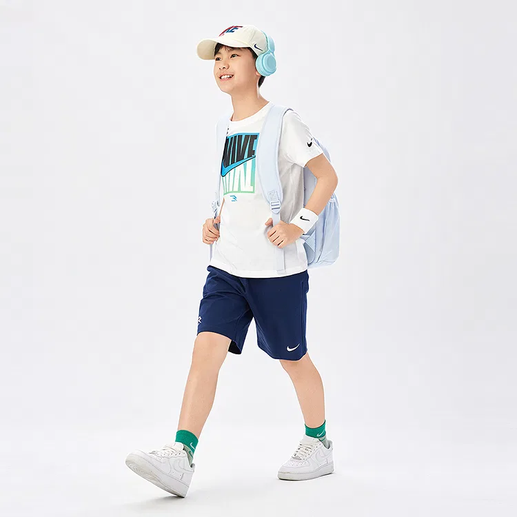 Детская повседневная спортивная футболка с круглым вырезом Nike, Pure White — фото 4