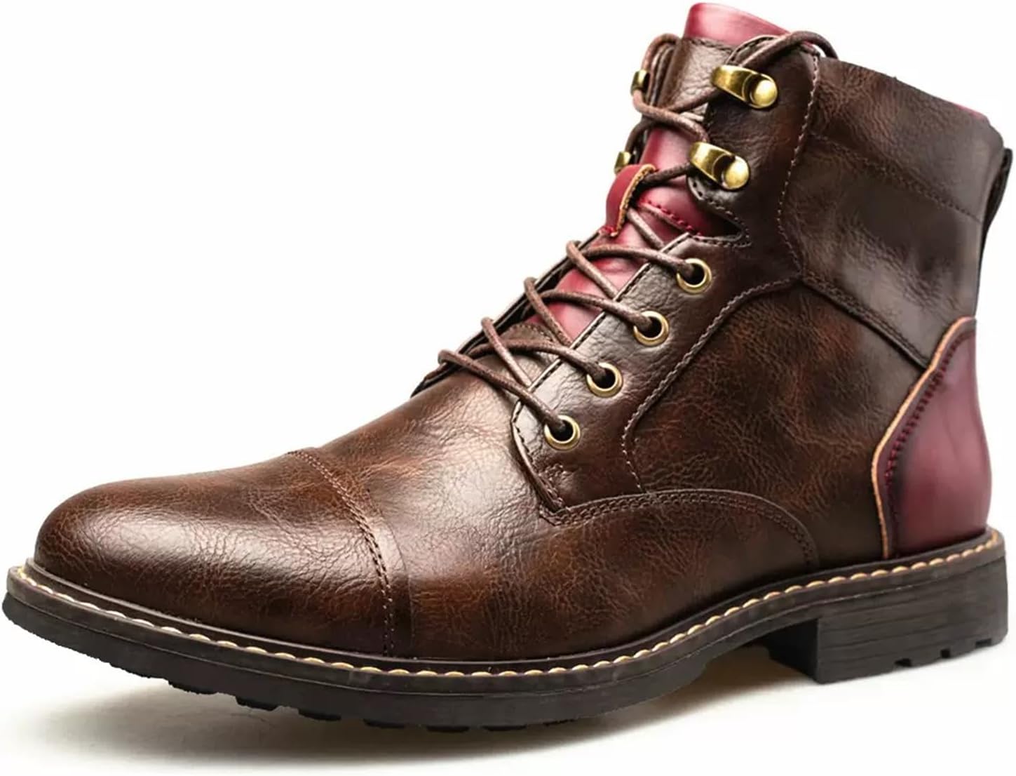 

Мужские походные ботинки Нескользящие Легкие Для активного отдыха Средние Классические эластичные блестящие челси Ботинки вестерн ковбойские Generic, коричневый