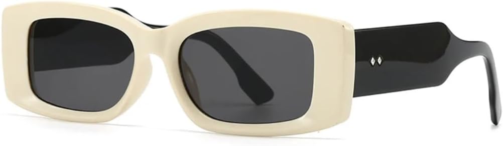 

Модные прямоугольные женские солнцезащитные очки класса люкс в стиле ретро, ​​конфетные цвета, прозрачный градиент; мужские очки с широкими дужками и заклепками VRTRFFTR, Beige Black Gray