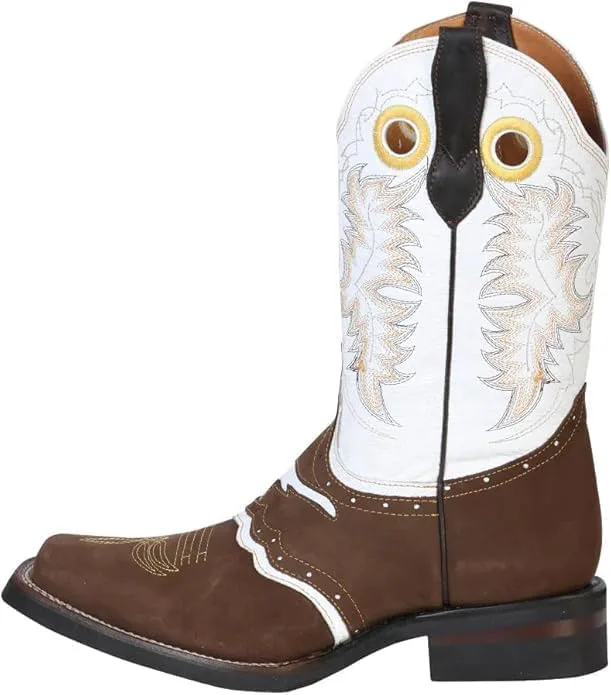 Мужские ковбойские сапоги El General Rodeo из натуральной кожи с квадратным носком Crazy Camel Nuestratradicionmex, коричневый — фото 2