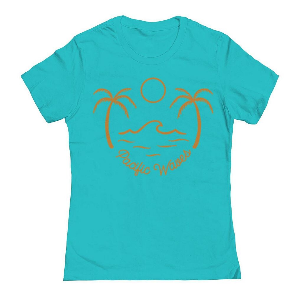 

Золотая футболка с рисунком Pacific Waves Junior's COLAB89 by Threadless, цвет Tahiti Blue