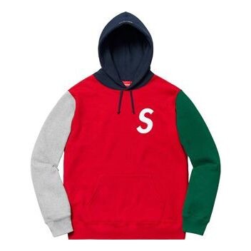 

Толстовка ss19 s colorblocked hooded sweatshirt red s Supreme, красный