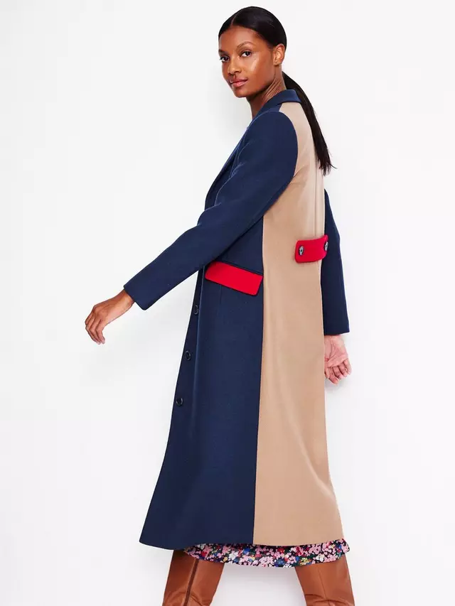 

Пальто Boden Colour Block Wool Blend, цвет navy/multi