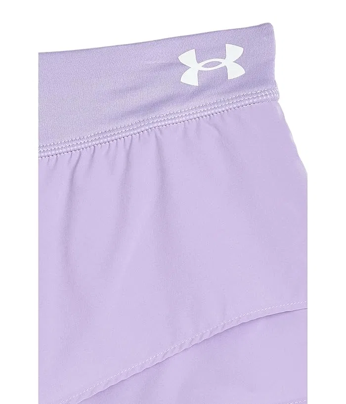 Шорты для девочек с расклешенными штанинами 2-FER Flare Shorts Under Armour Kids, Castlerock/Black 1 — фото 3
