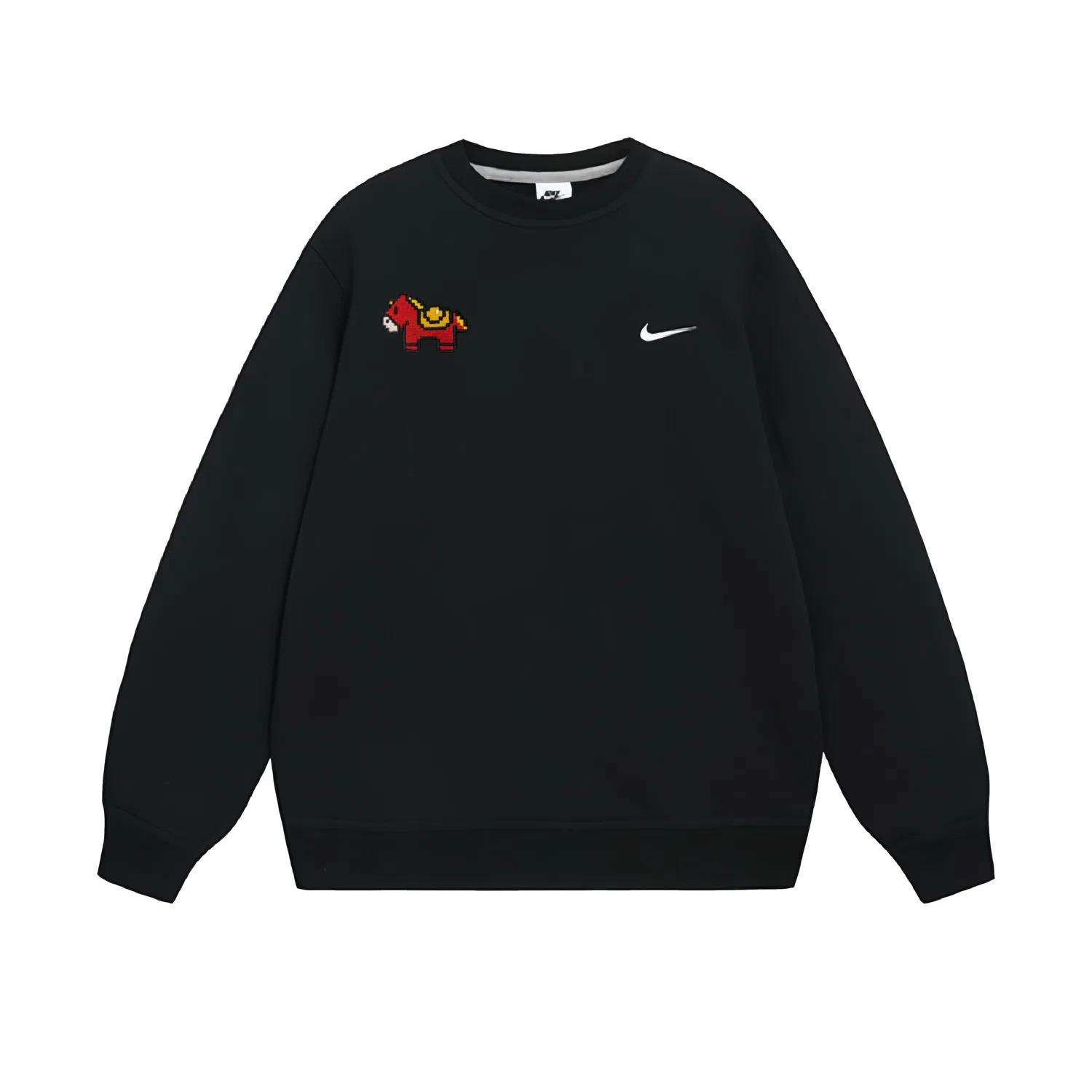 Свитшот унисекс black, круглый вырез, средней посадки Nike
