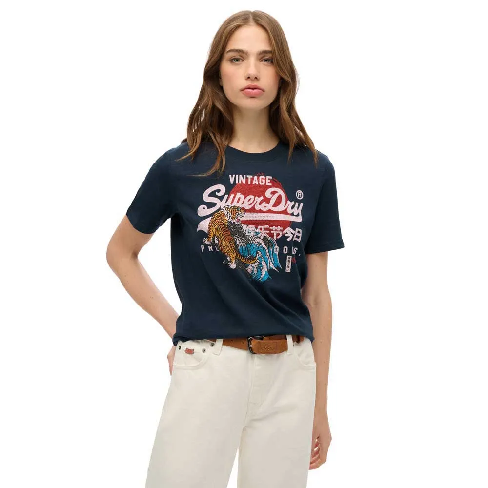 

Футболка с коротким рукавом Superdry Vl Tokyo Relaxed, синий