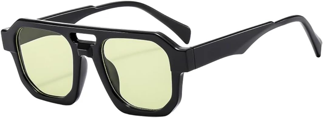 

Мужские солнцезащитные очки в стиле ретро, ​​минималистичный дизайн, защита от синего света, защита от УФ-излучения, женские солнцезащитные очки с двойным лучом SZVVBKK, Black Green