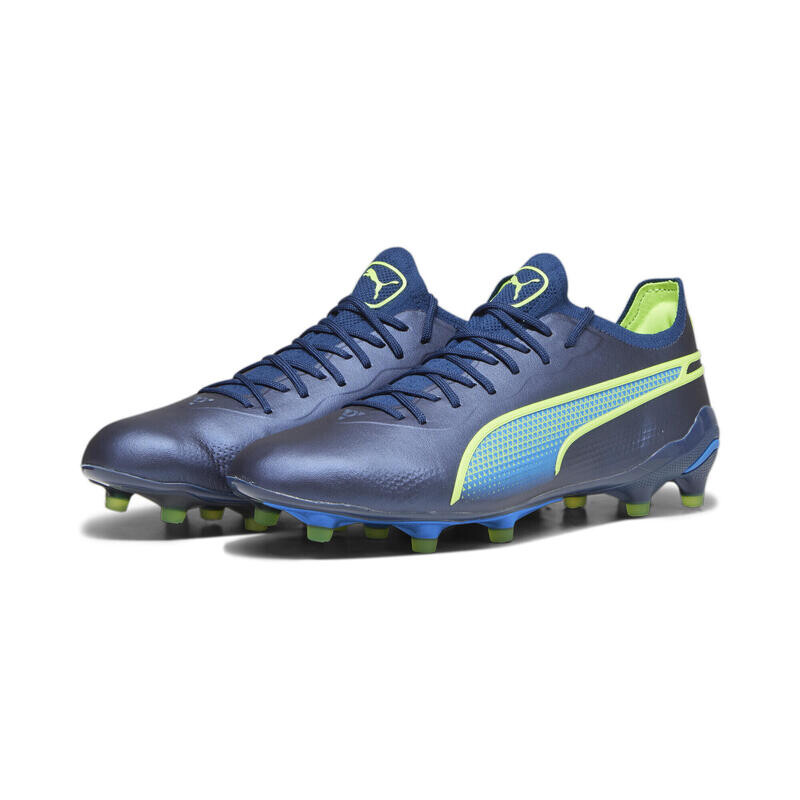 Бутсы футбольные взрослые KING ULTIMATE FG/AG PUMA Permanent Blue Pro Green Ultra