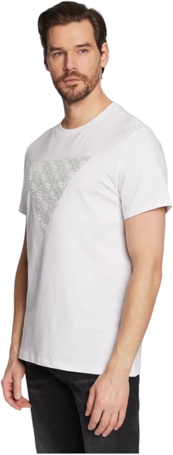 

Мужская футболка Guess с коротким рукавом и круглым вырезом, блестящая гелевая треугольная футболка, Pure White, Белый, Мужская футболка Guess с коротким рукавом и круглым вырезом, блестящая гелевая треугольная футболка, Pure White