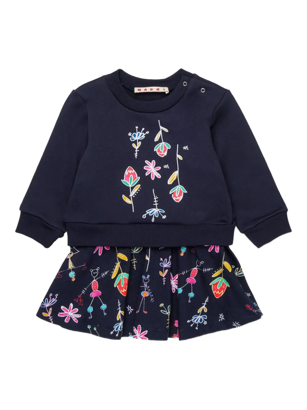 

Многослойное платье Marni Kids, синий