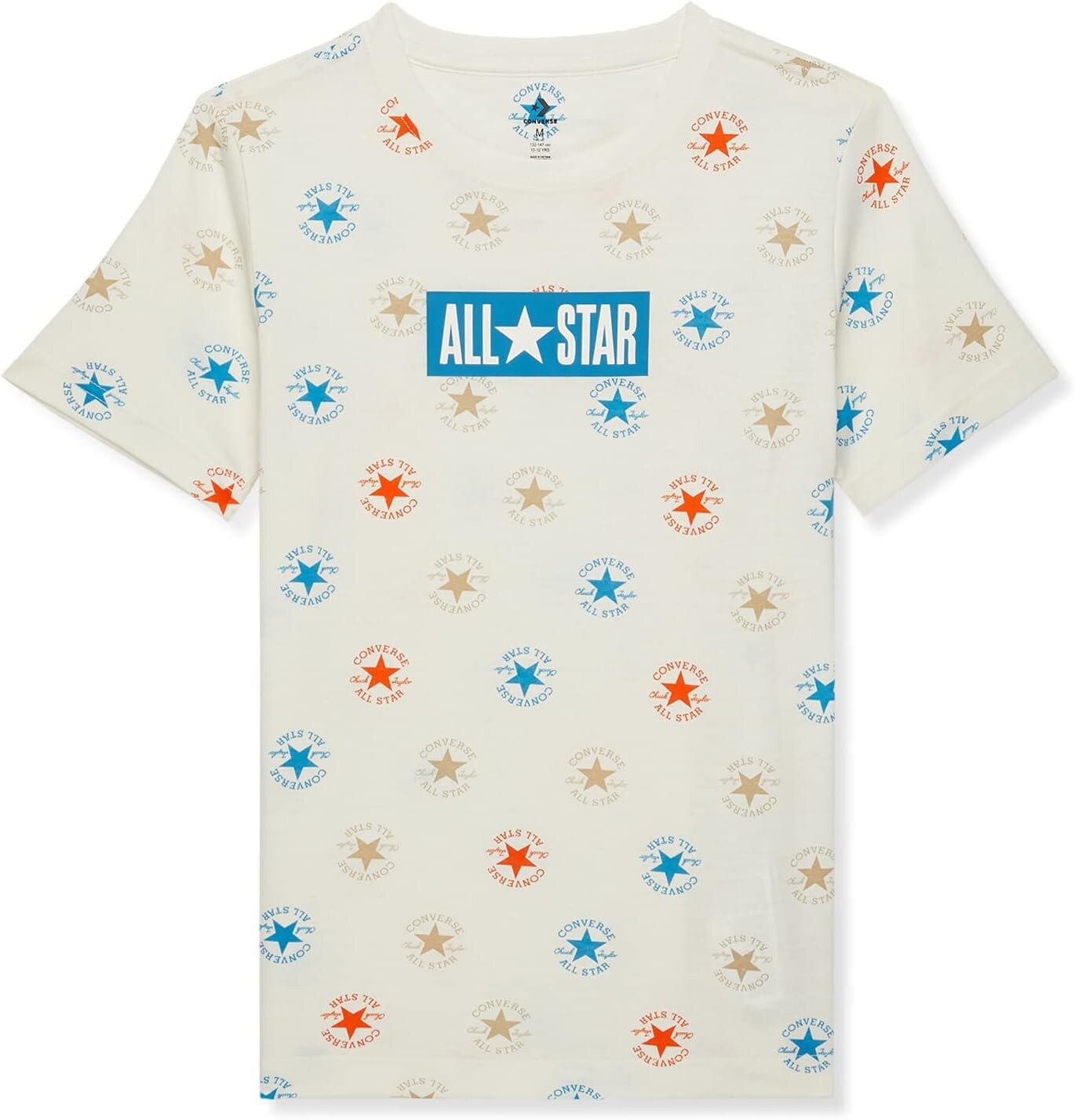 

Футболка Converse Kids All Star All Over Print Short Sleeve Tee, цвет Egret