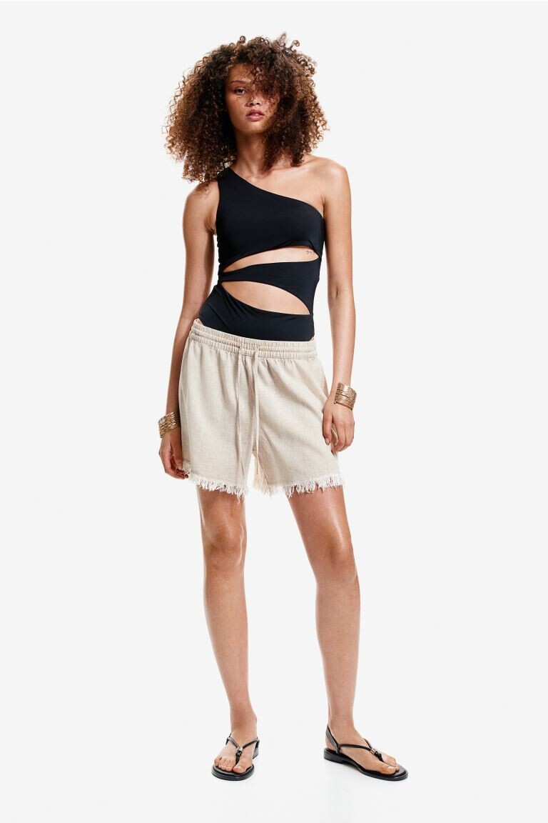 

Шорты-Слипоны из смесового льна H&M, бежевый