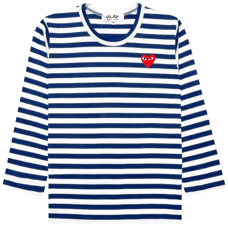 

Футболка Comme des Garçons PLAY Striped Long Sleeve T-Shirt 'White/Blue', разноцветный