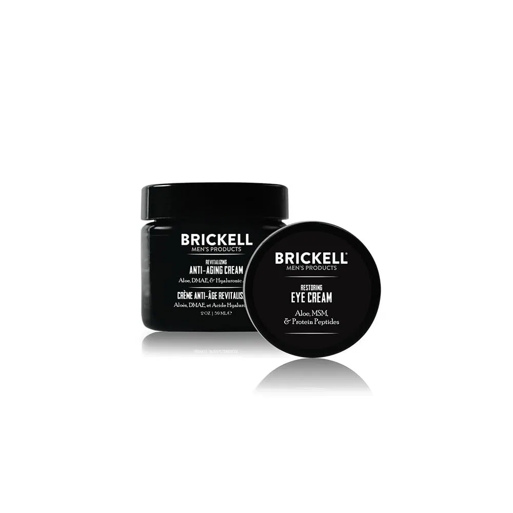 Мужской антивозрастной набор Brickell Ultimate - ночной крем и крем для глаз без запаха Brickell Men'S Products