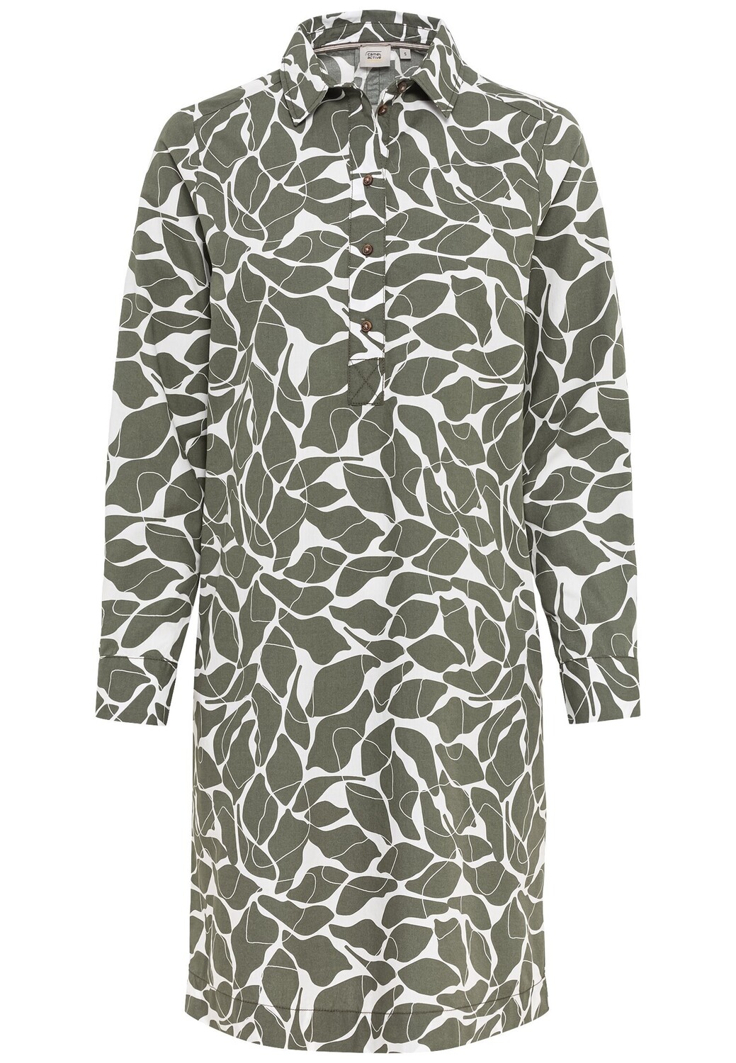 

Платье Camel Active Schlupf mit langen Ärmeln, цвет Olive-Weiß