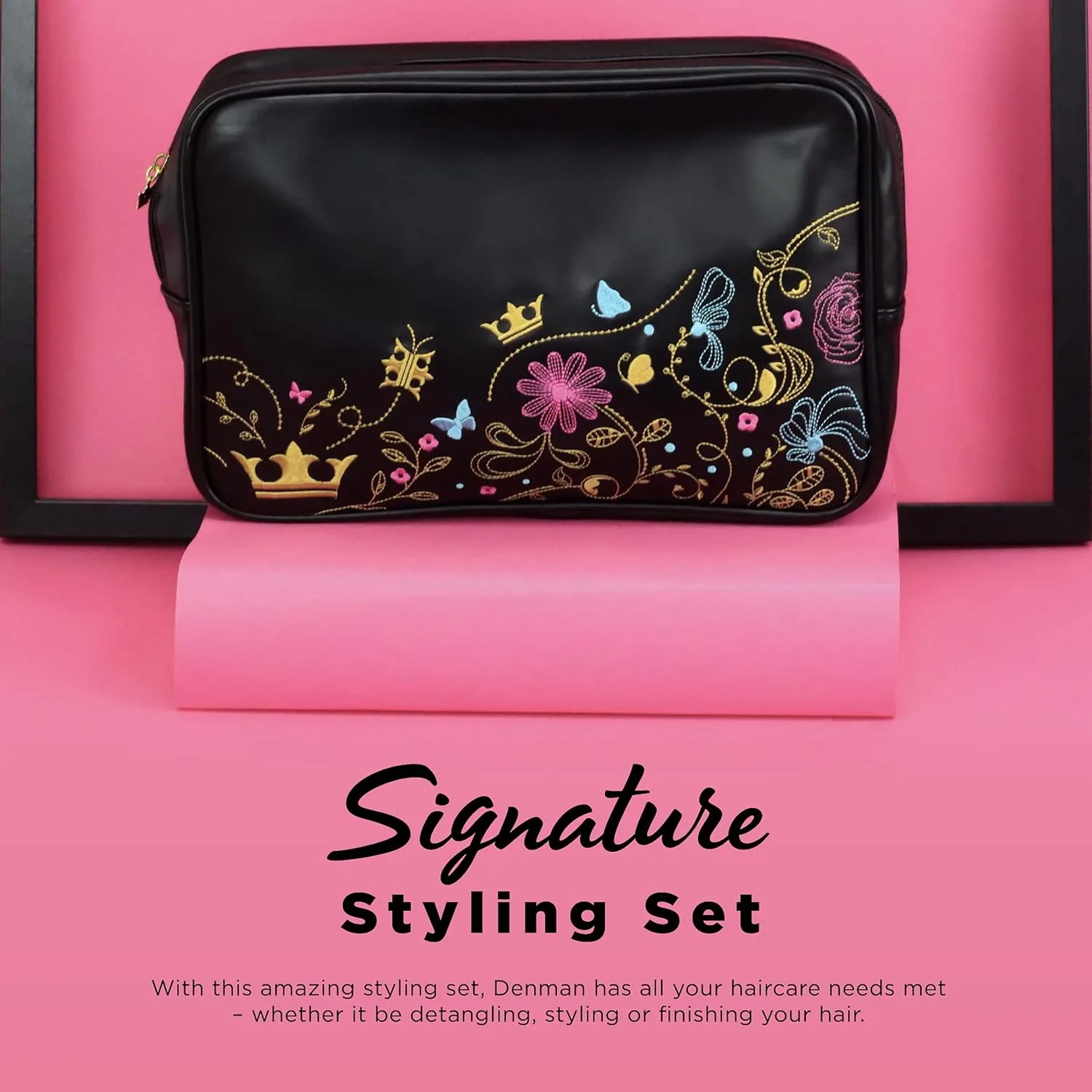 Набор для укладки волос Denman Signature Styling Set - идеальный подарочный набор щеток для распутывания, укладки и разглаживания волос., Black — фото 2