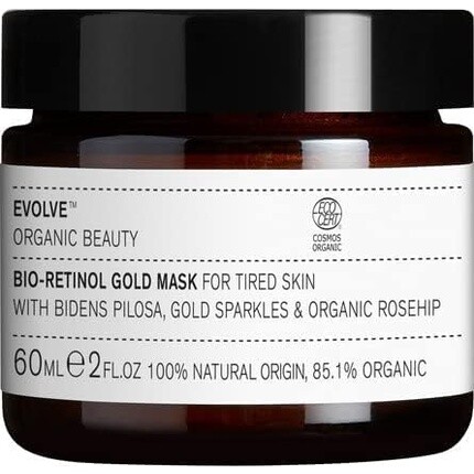 

Маска для лица Evolve Organic Beauty с натуральным био-ретинолом и золотом, сертифицированная Vegan Clean Beauty, 2 унции, 60 мл