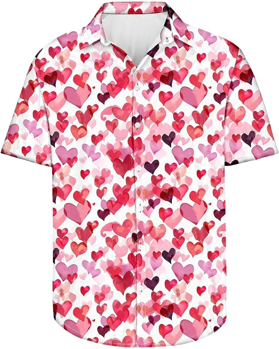 

Футболка с принтом в виде сердца для мужчин, короткий рукав, лацканы Smxrfitk