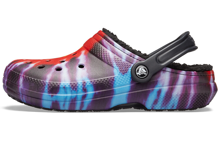 Шлепанцы и сланцы Crocs Classic Tie-Dye Lined Clog Multi Black