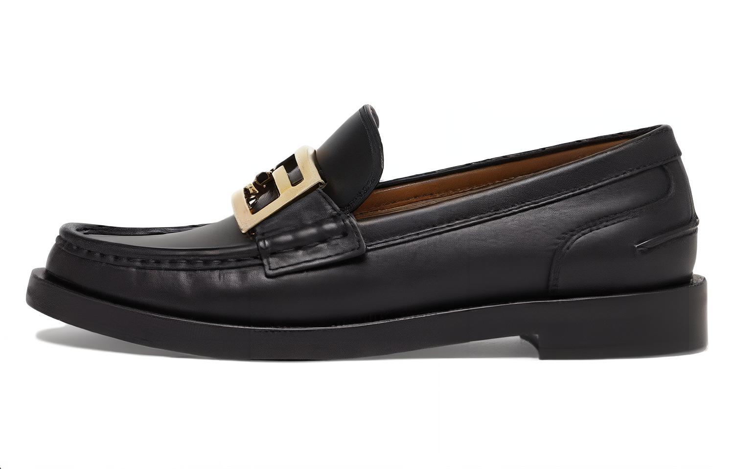 Багетные лоферы-слипоны женские FENDI, черный