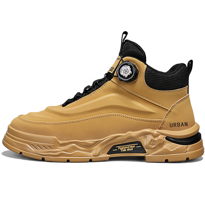 

URBAN AUTHENTIC Мужские противоскользящие износостойкие высокие повседневные ботинки - желтые (с флисовой подкладкой), цвет Yellow (Fleece-Lined)