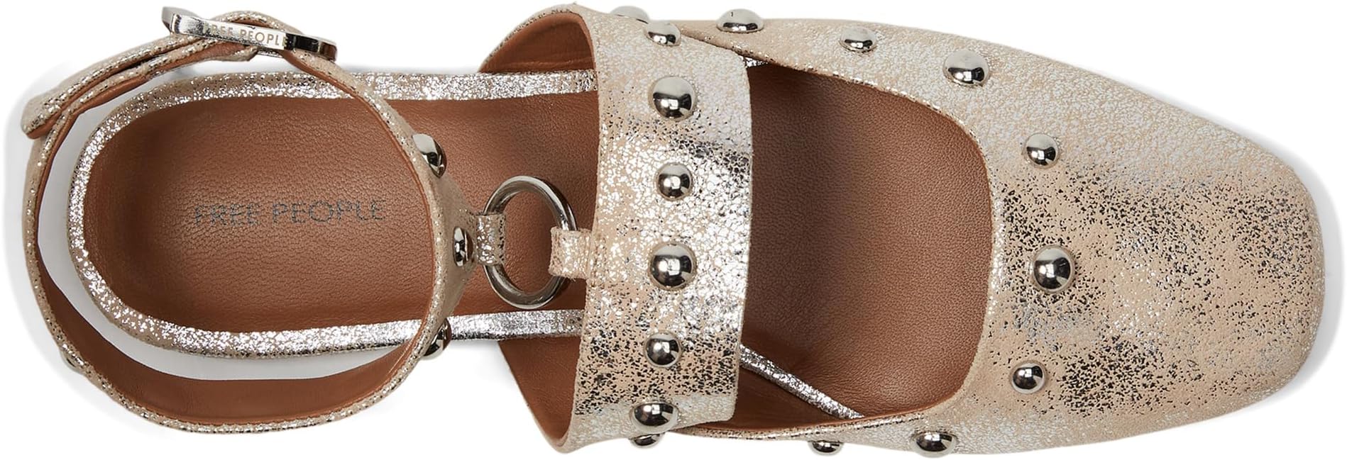 Балетки Free People Camille Mystic O-ring Flats, Champagne Foiled Sue — фото 2