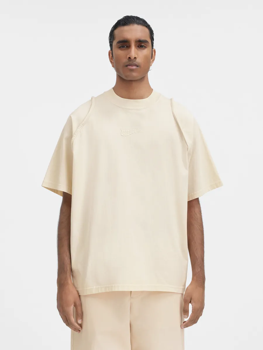 

Футболка с объемными рукавами Le Камарг Jacquemus, светло-бежевый